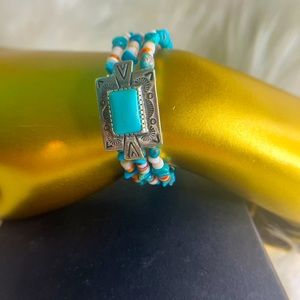 Silver and turquoise bracelet